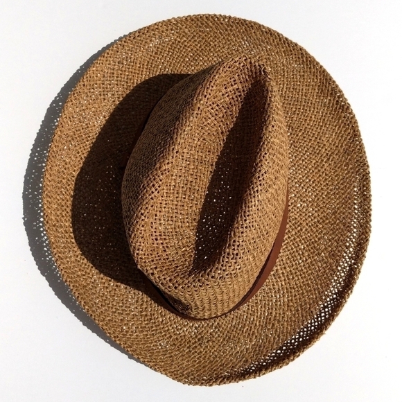 Walt Disney World 90's Vintage Fedora Style Straw Hat with Leather Band Brown - Picture 4 of 12